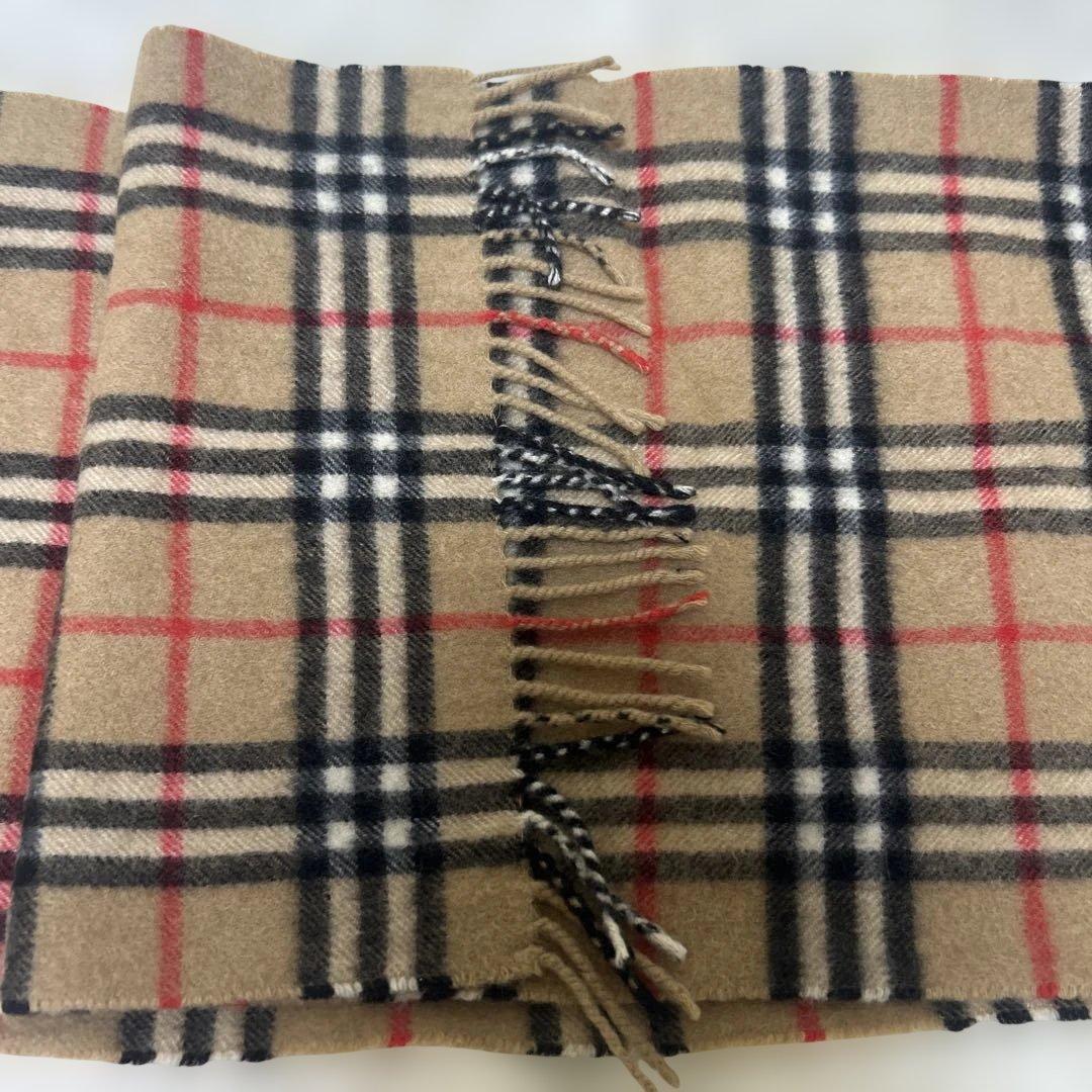 【極美品】　バーバリー　マフラー　カシミヤ100% チェック　ブラウン　ベージュ