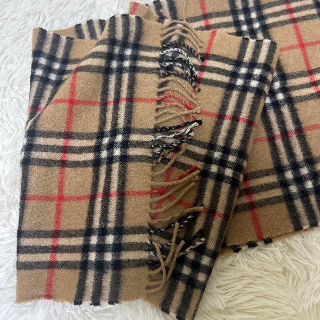 【極美品】　バーバリー　マフラー　カシミヤ100% チェック　ブラウン　ベージュ