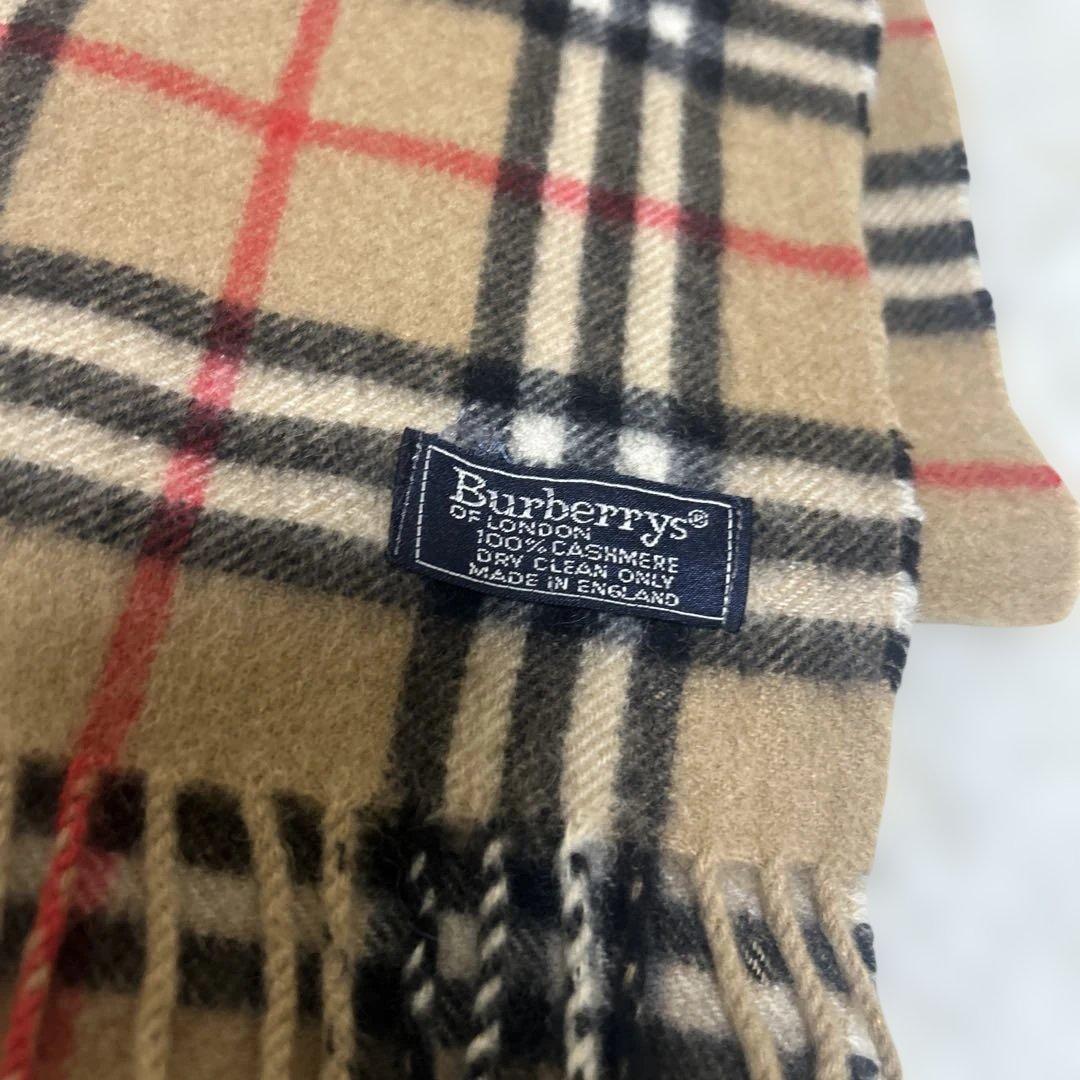 【極美品】　バーバリー　マフラー　カシミヤ100% チェック　ブラウン　ベージュ