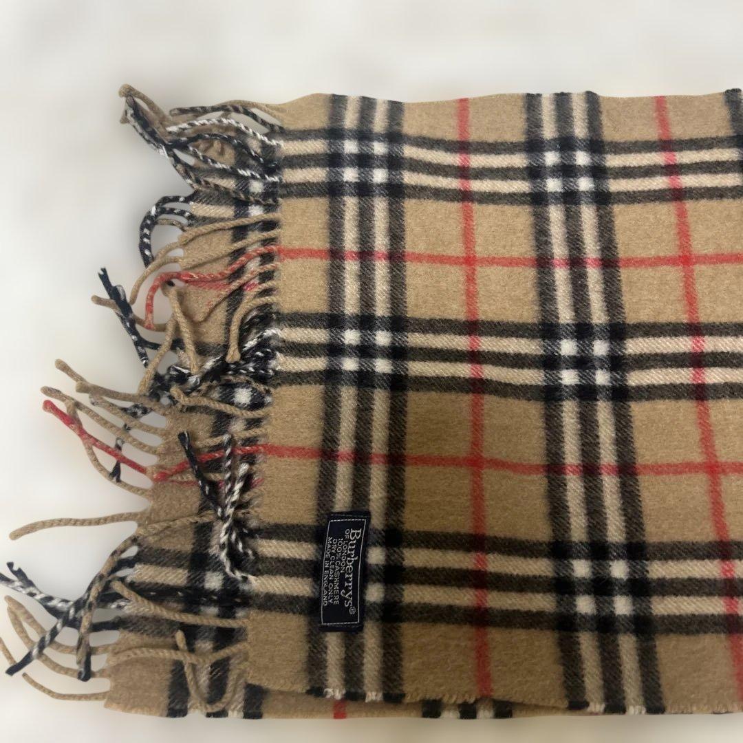 【極美品】　バーバリー　マフラー　カシミヤ100% チェック　ブラウン　ベージュ
