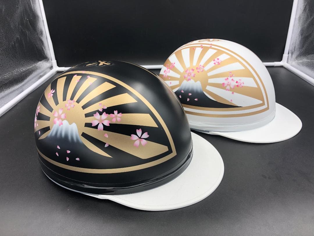 コルク半　カスタム　富士日章　三つボタン　黒金白金　艶消し　桜セット