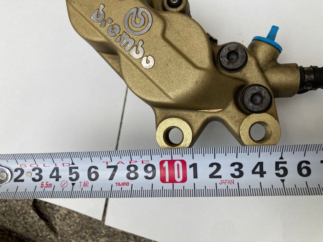 bremboブレーキキャリパーゴールド4ポット40mm 2セット ブレーキホース