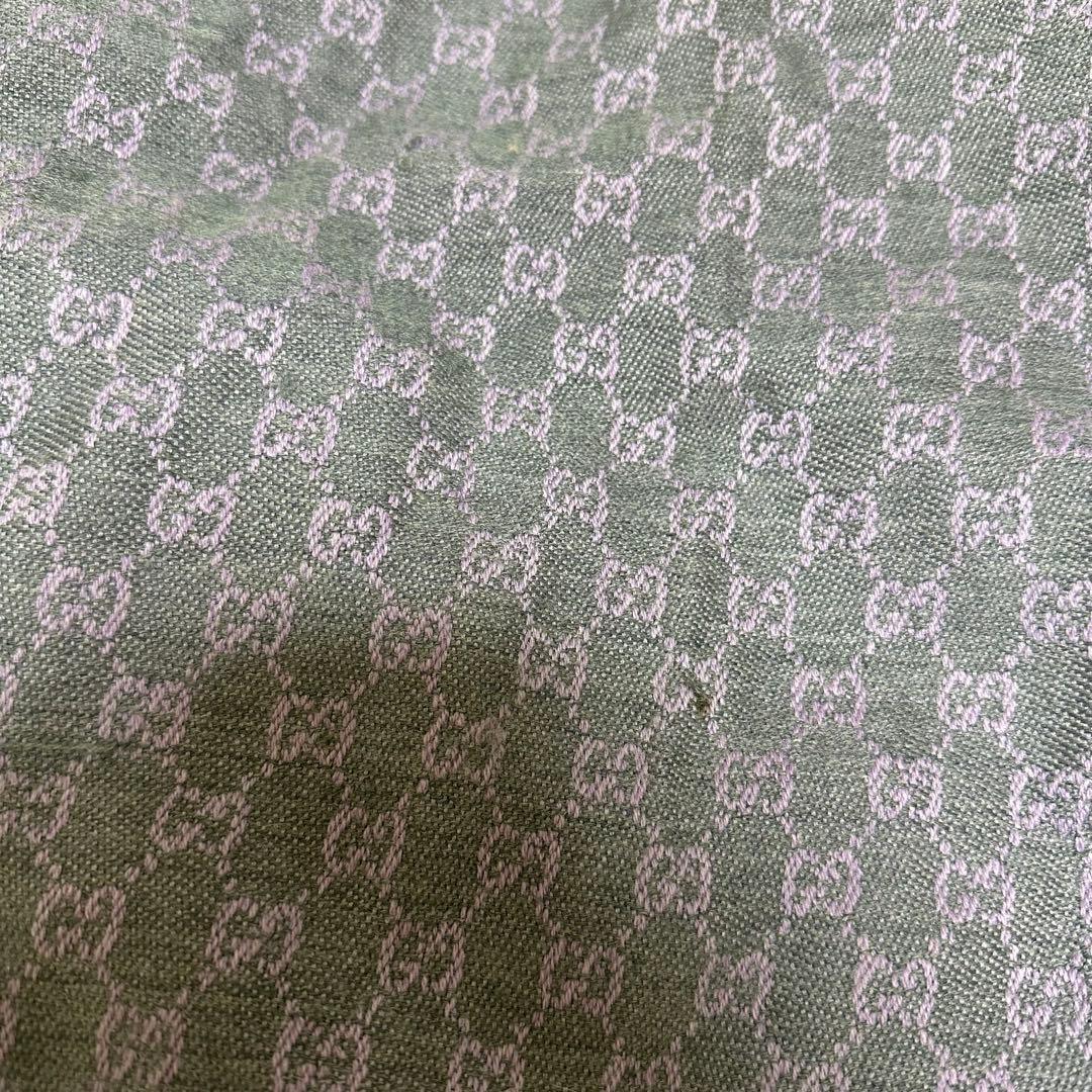 GUCCI グッチ GG柄 リバーシブルマフラー グレーパープル