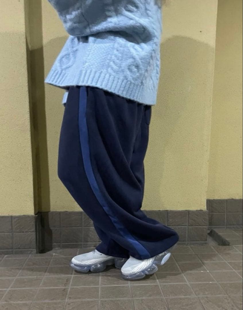 papier Prime line pants /navy×blue