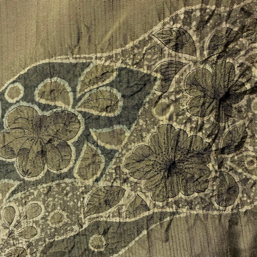 D39 訪問着 紬 辻ヶ花 絞り 正絹 着物 袷