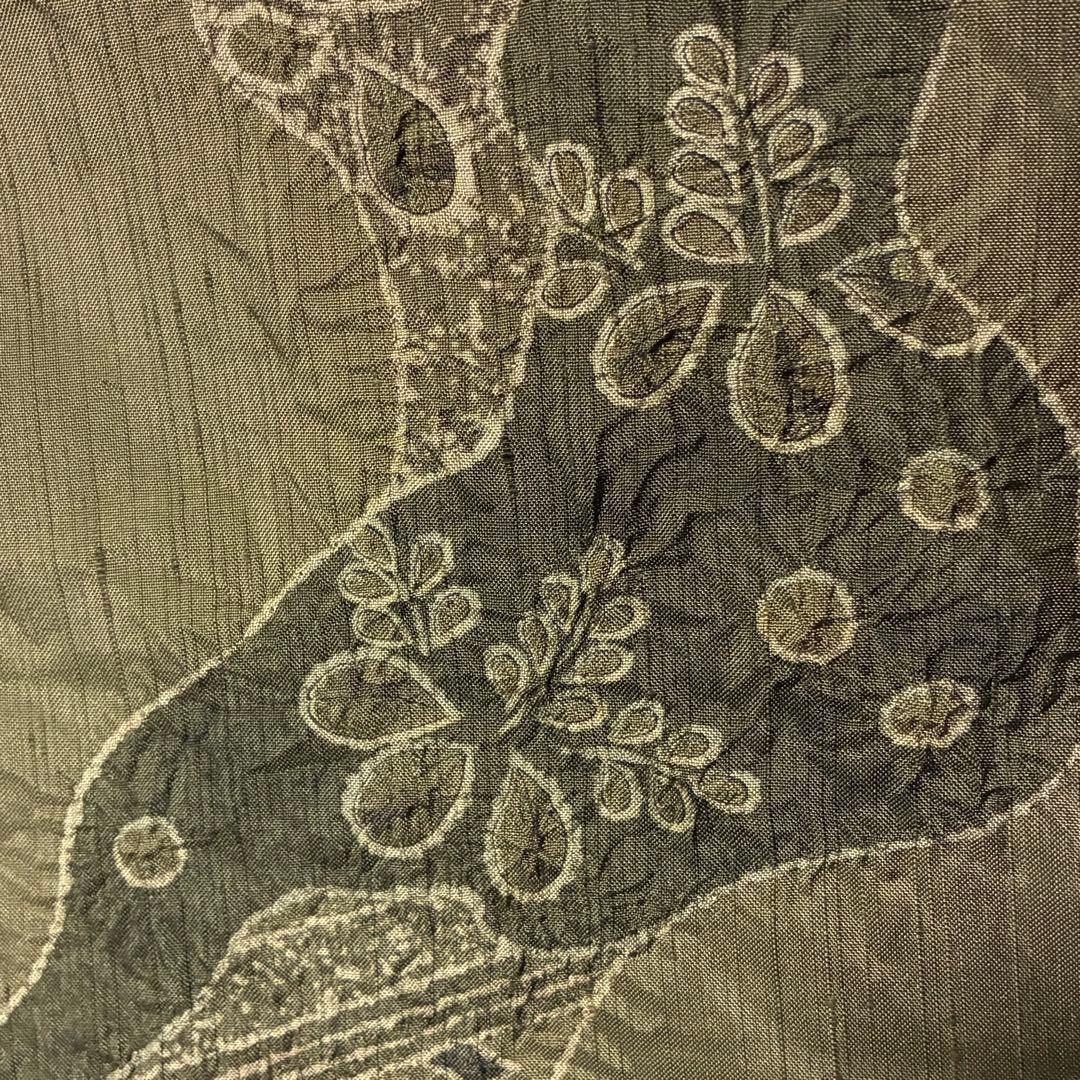 D39 訪問着 紬 辻ヶ花 絞り 正絹 着物 袷