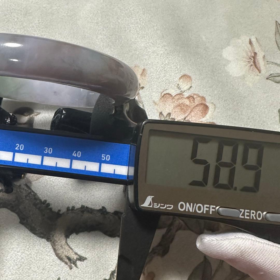 天然ミャンマー産翡翠（A貨）　深ラベンダー×淡グリーン 翡翠バングル