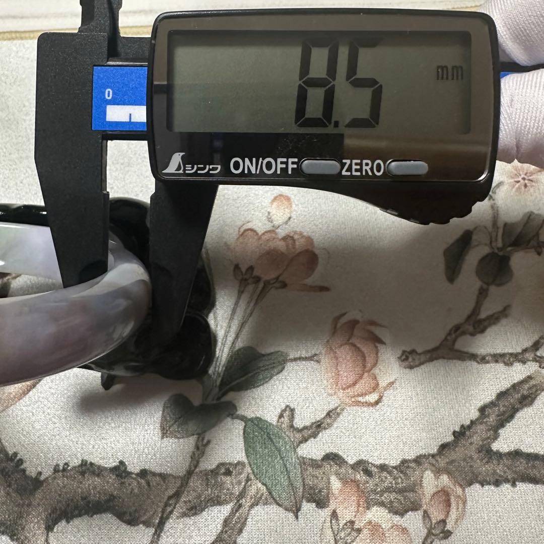 天然ミャンマー産翡翠（A貨）　深ラベンダー×淡グリーン 翡翠バングル