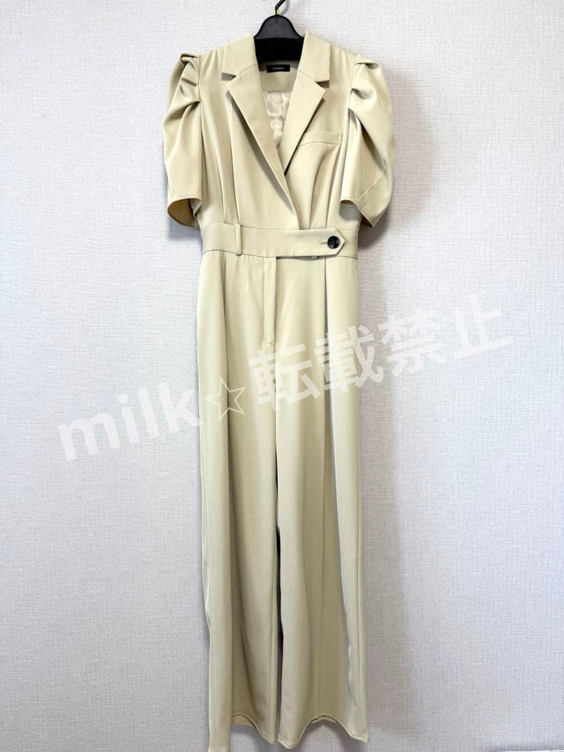 anuans タックスリーブテーラードオールインワン