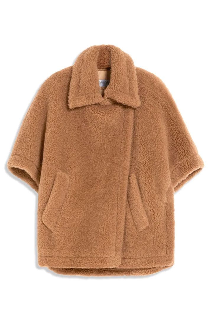 【新品鑑定付】MAX MARA TEBE テディベア ケープ キャメル