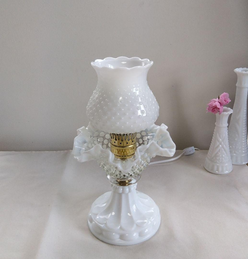 ☆フェントン ミルクガラス テーブルランプ オパールセント