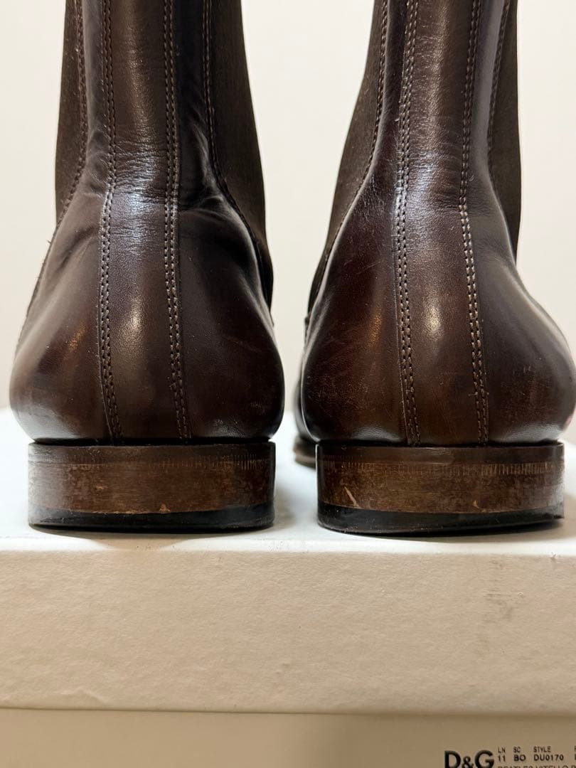 D&G ダークブラウン サイドゴアブーツ