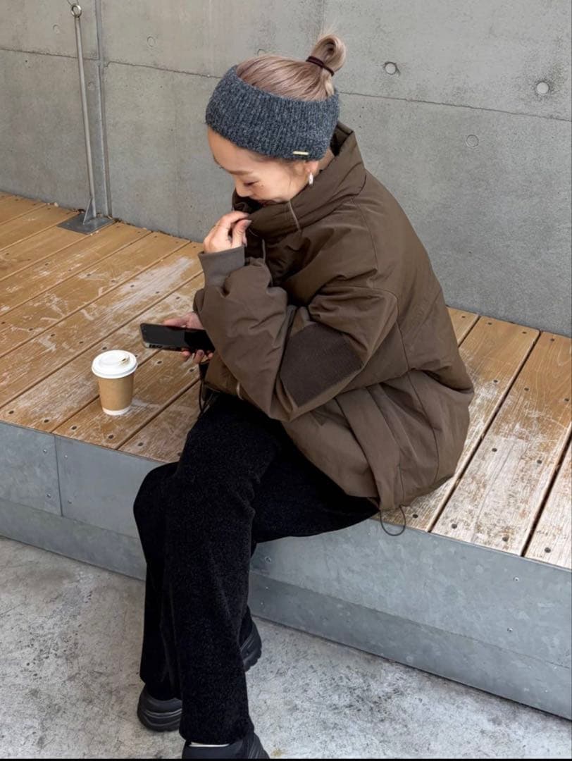 美品＊チャオパニックティピー PON企画中綿スタンドカラージャケット ブラウン＊