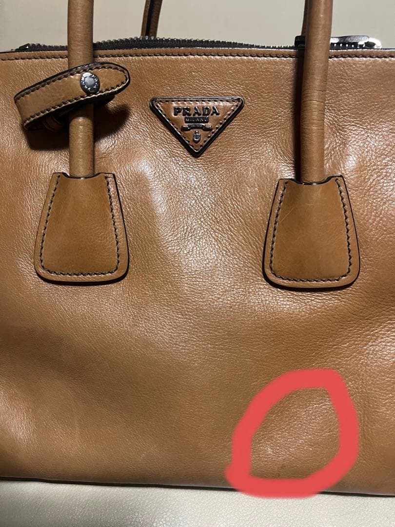 まろ工房さん専用　PRADA 2ウエイトートバック革　キャメル