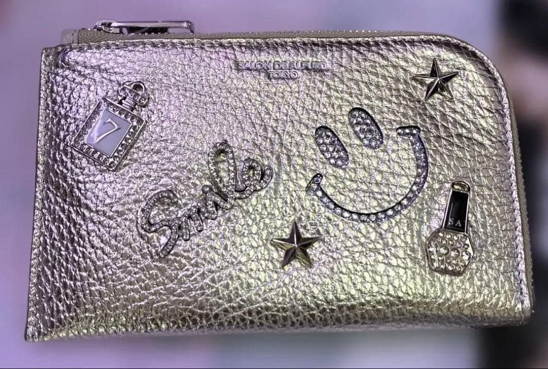 サロンドアルファード ルクーチェ L字ファスナー ミニ財布ゴールド