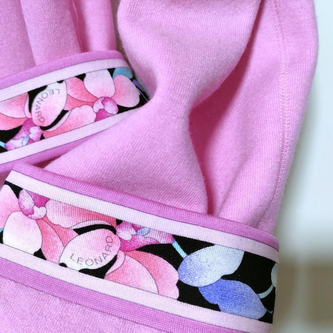 近年❤️レオナール コート❤️38 40 42 ピンク ハ ーフコート❤️大きめ