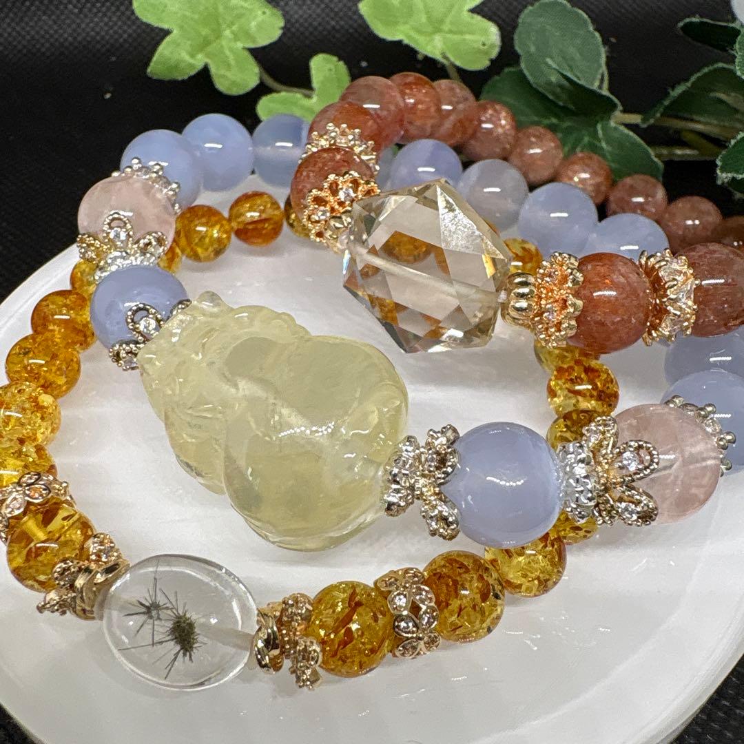 ＊みだきゆ様お取置き1/16＊シトリン　六芒星　サンストーン　ブレスレット