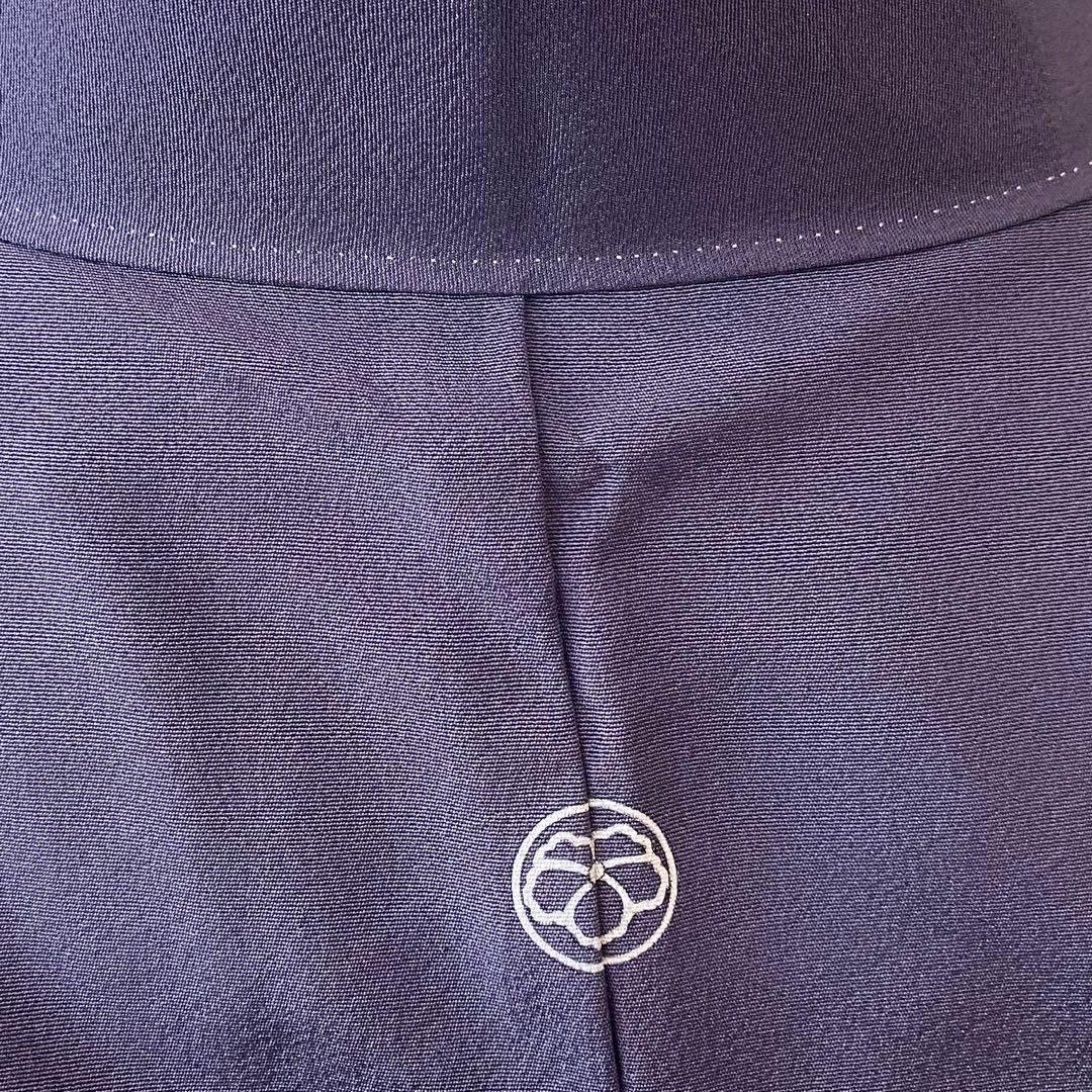 正絹　訪問着　童子柄　落款　一つ紋　紫系　袷