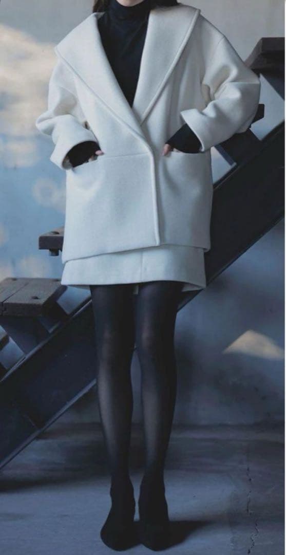 uncrave プルーフメルトン ビッグカラー コート オフ　サイズ1