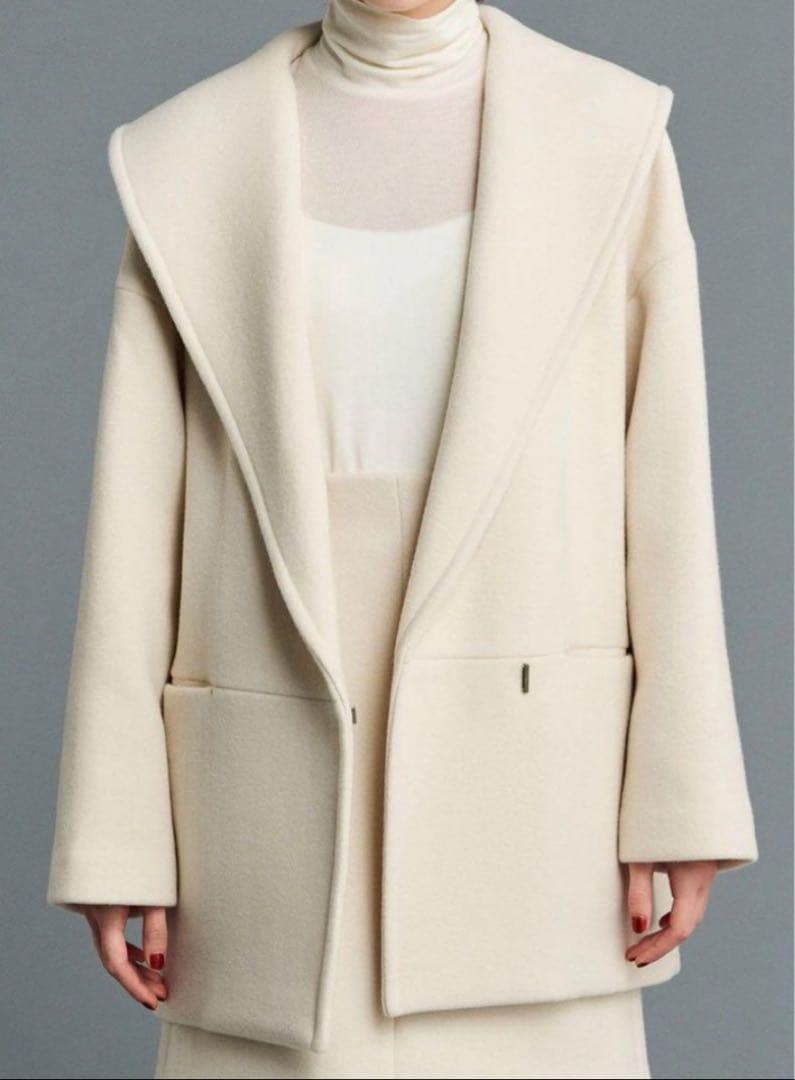 uncrave プルーフメルトン ビッグカラー コート オフ　サイズ1