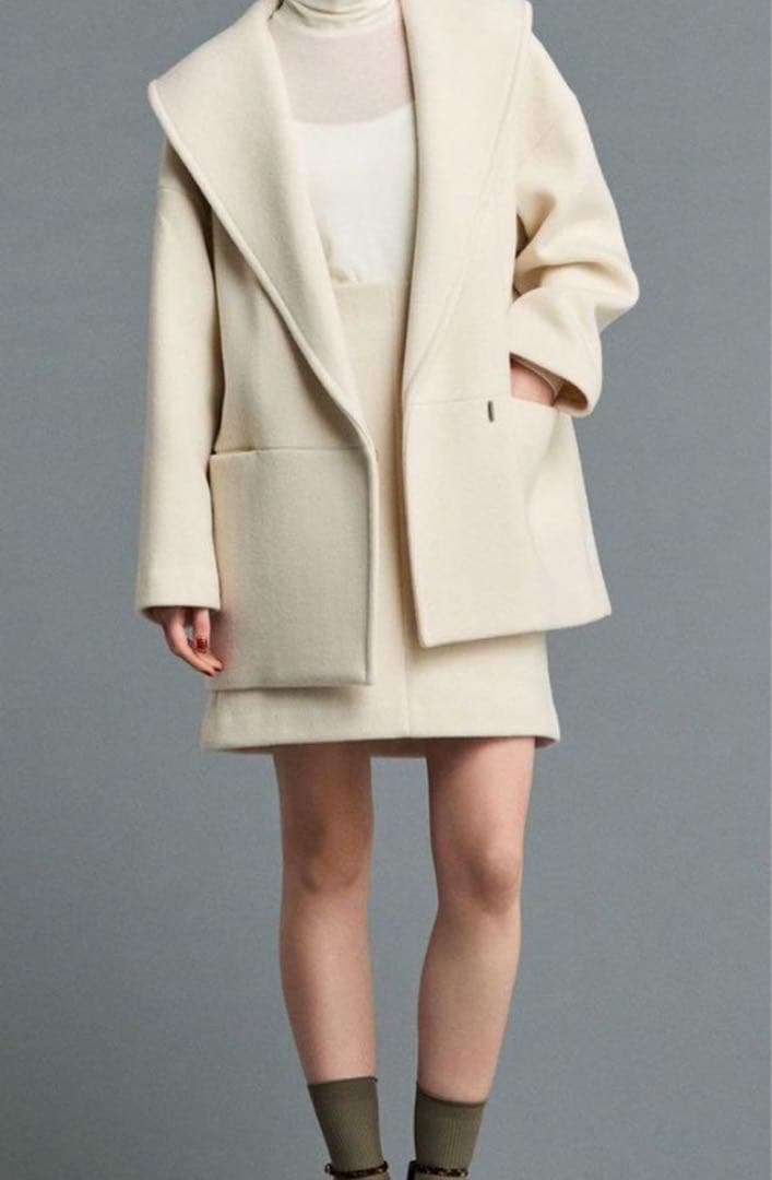 uncrave プルーフメルトン ビッグカラー コート オフ　サイズ1