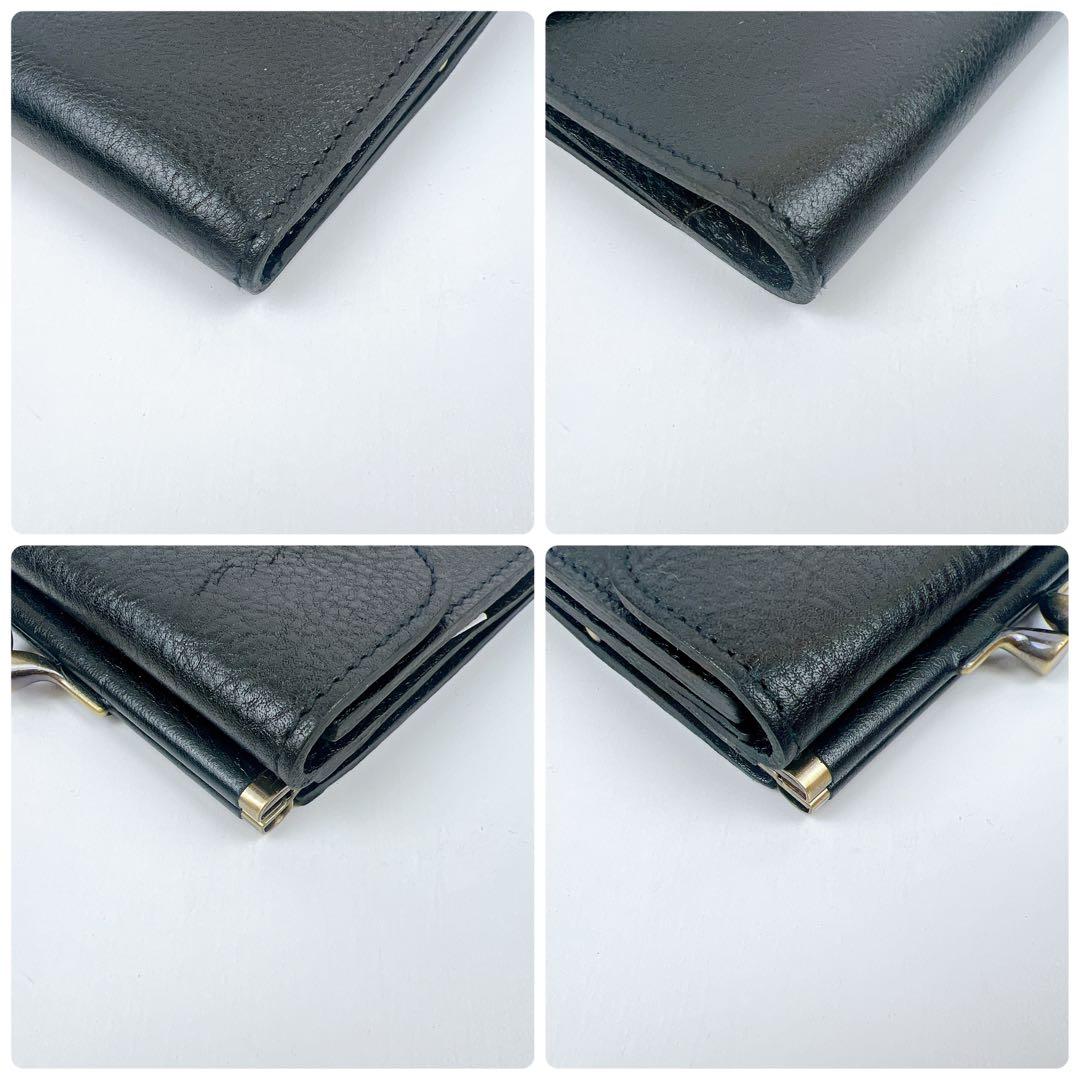 【未使用保管品】 ILBISONTE イルビゾンテ 折り財布 がま口 ブラック