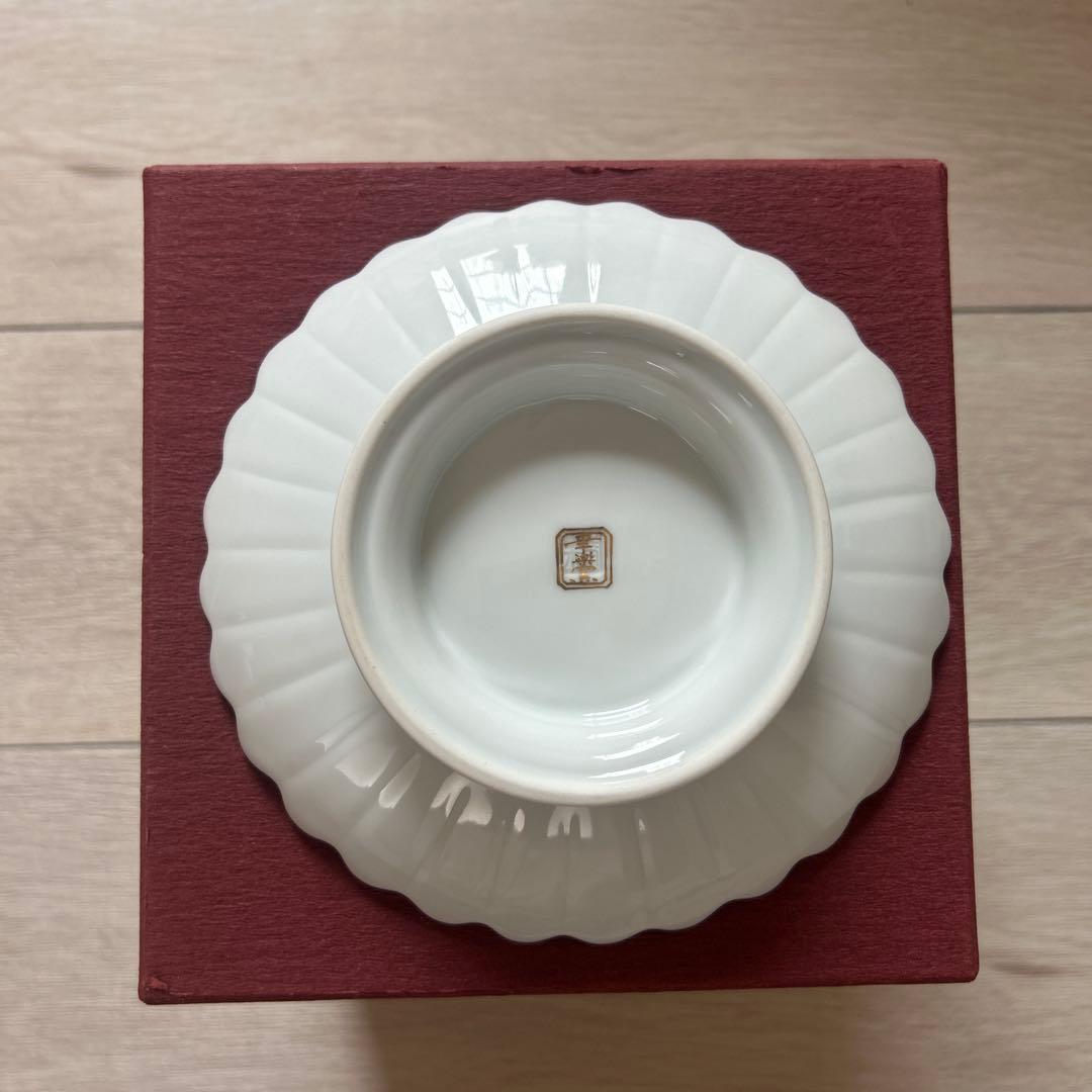 皿　有田焼　5枚セット　菊型　貴好　銘々皿