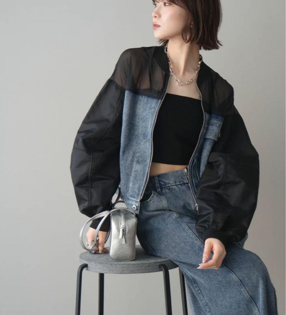 デニムコンビネーションブルゾン ケミカルブルー/esica エシカ 同型