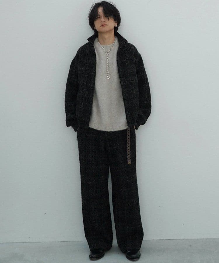【LIDNM】 ALPACA SILK TWEED TROUSERS
