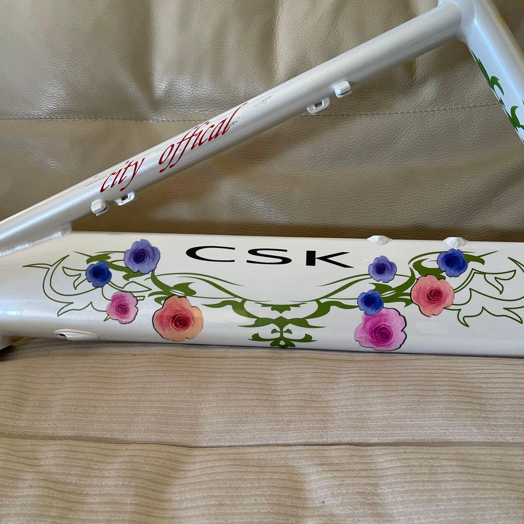 CSK ロードバイクフレーム 花柄デザイン