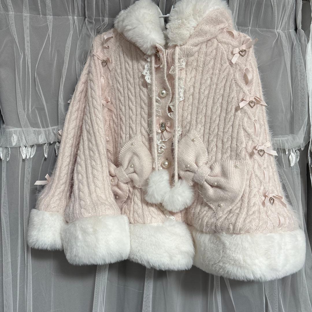 LIZ LISA ピンク ニットポンチョ