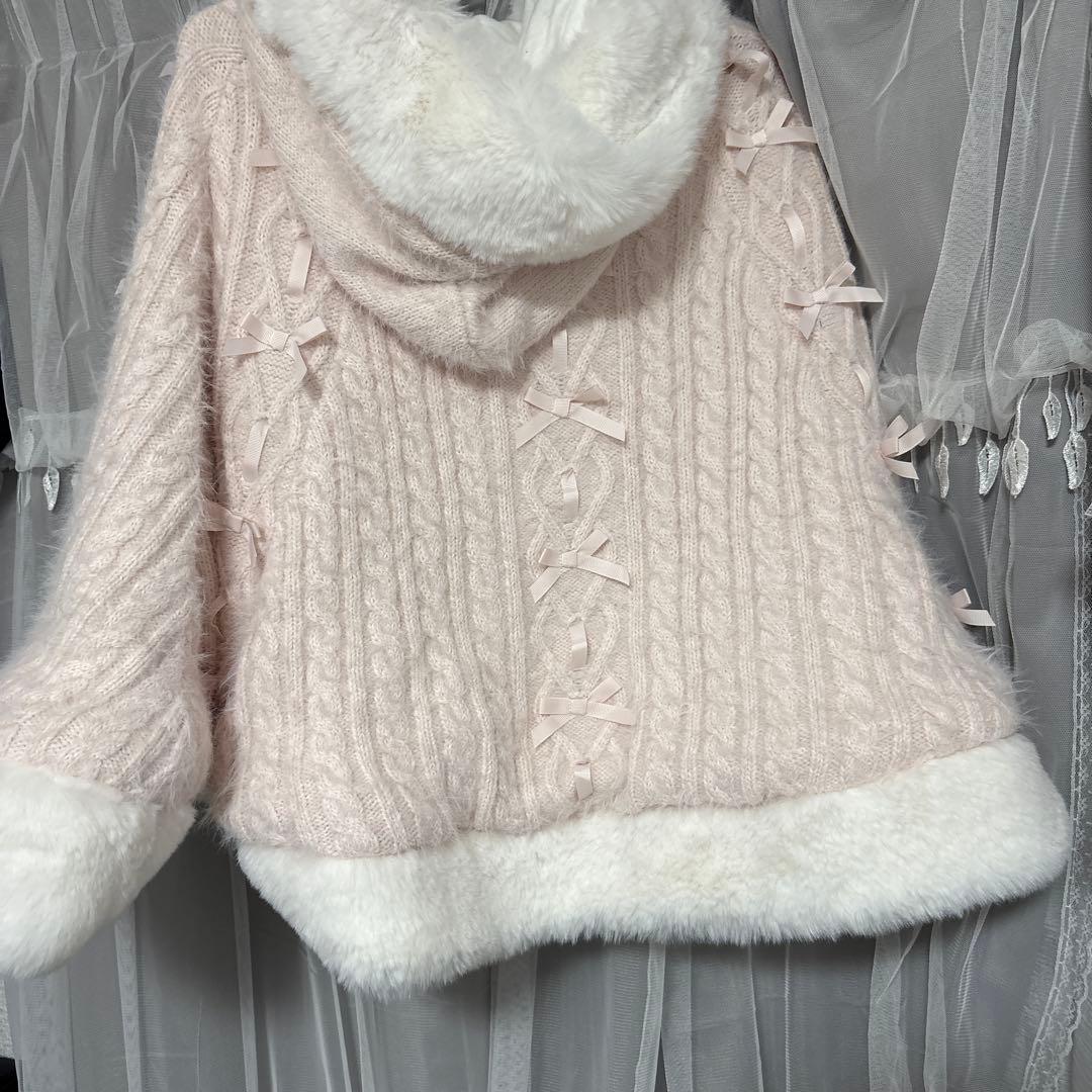 LIZ LISA ピンク ニットポンチョ