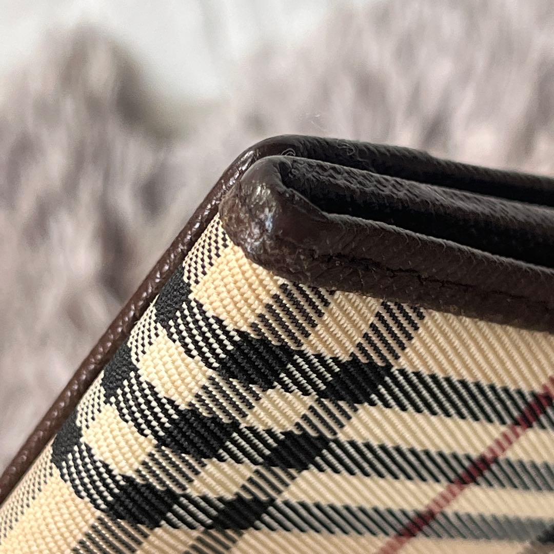 バーバリー　長財布　ノバチェック　軽量　レザー　ブラウン　メンズ　レディース