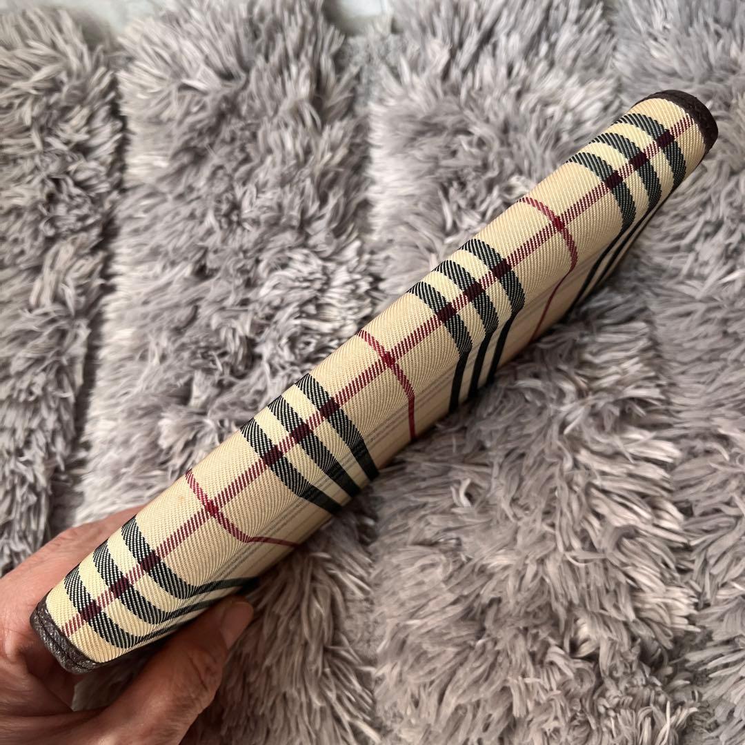 バーバリー　長財布　ノバチェック　軽量　レザー　ブラウン　メンズ　レディース