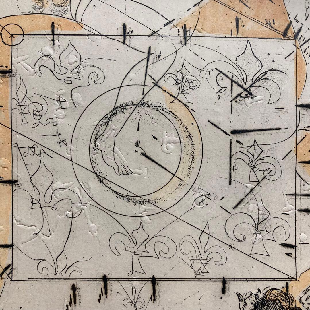 【真作】サルバドール・ダリ エッチングに手彩色 直筆サイン 額装 絵画 版画