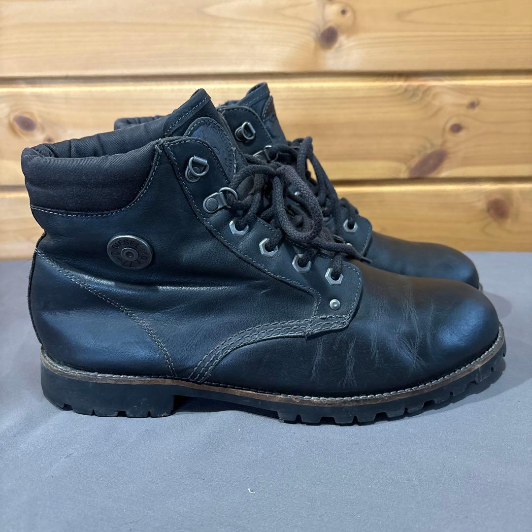 【あいうえお様】DIESEL ディーゼル レザーブーツ ブラック US10