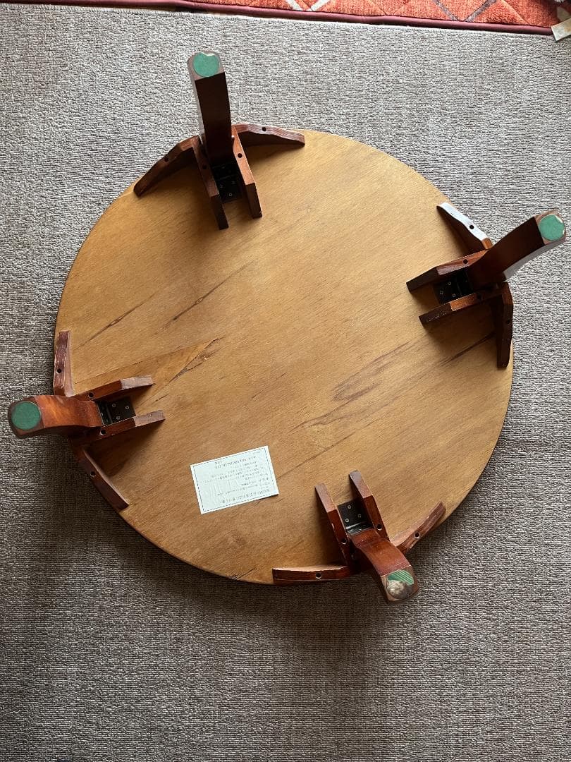 o*n様 木製ちゃぶ台 折りたたみ 円卓 丸テーブル 座卓 昭和レトロ 古民家家
