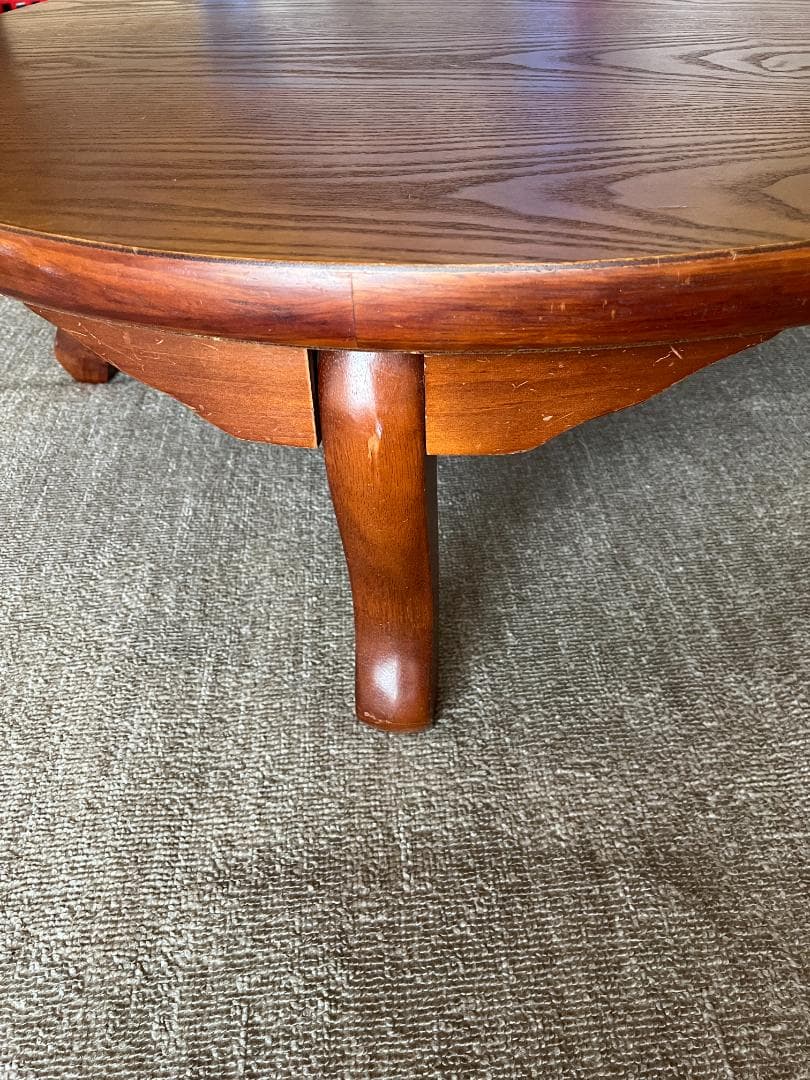 o*n様 木製ちゃぶ台 折りたたみ 円卓 丸テーブル 座卓 昭和レトロ 古民家家