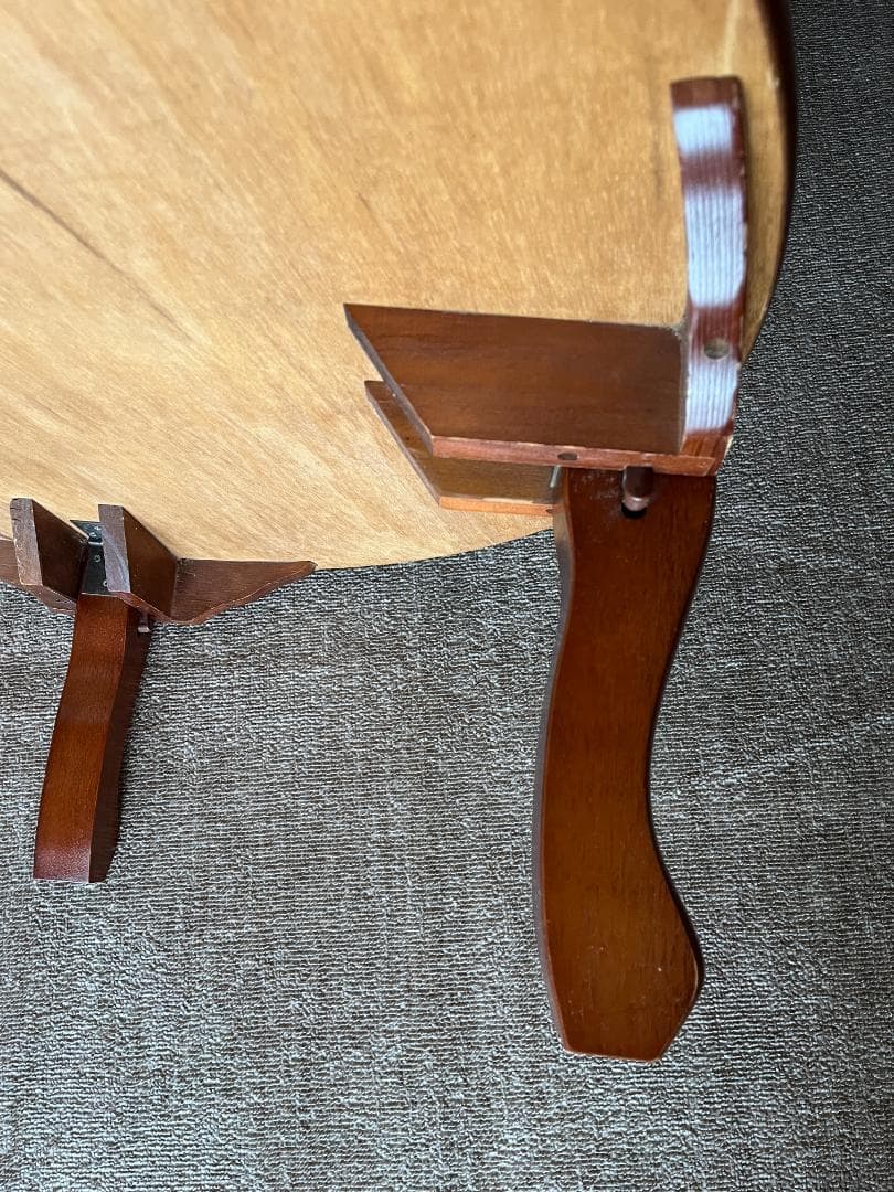 o*n様 木製ちゃぶ台 折りたたみ 円卓 丸テーブル 座卓 昭和レトロ 古民家家