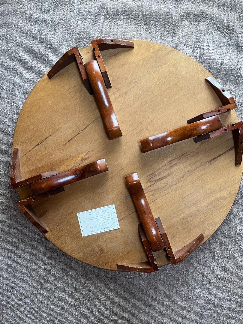 o*n様 木製ちゃぶ台 折りたたみ 円卓 丸テーブル 座卓 昭和レトロ 古民家家