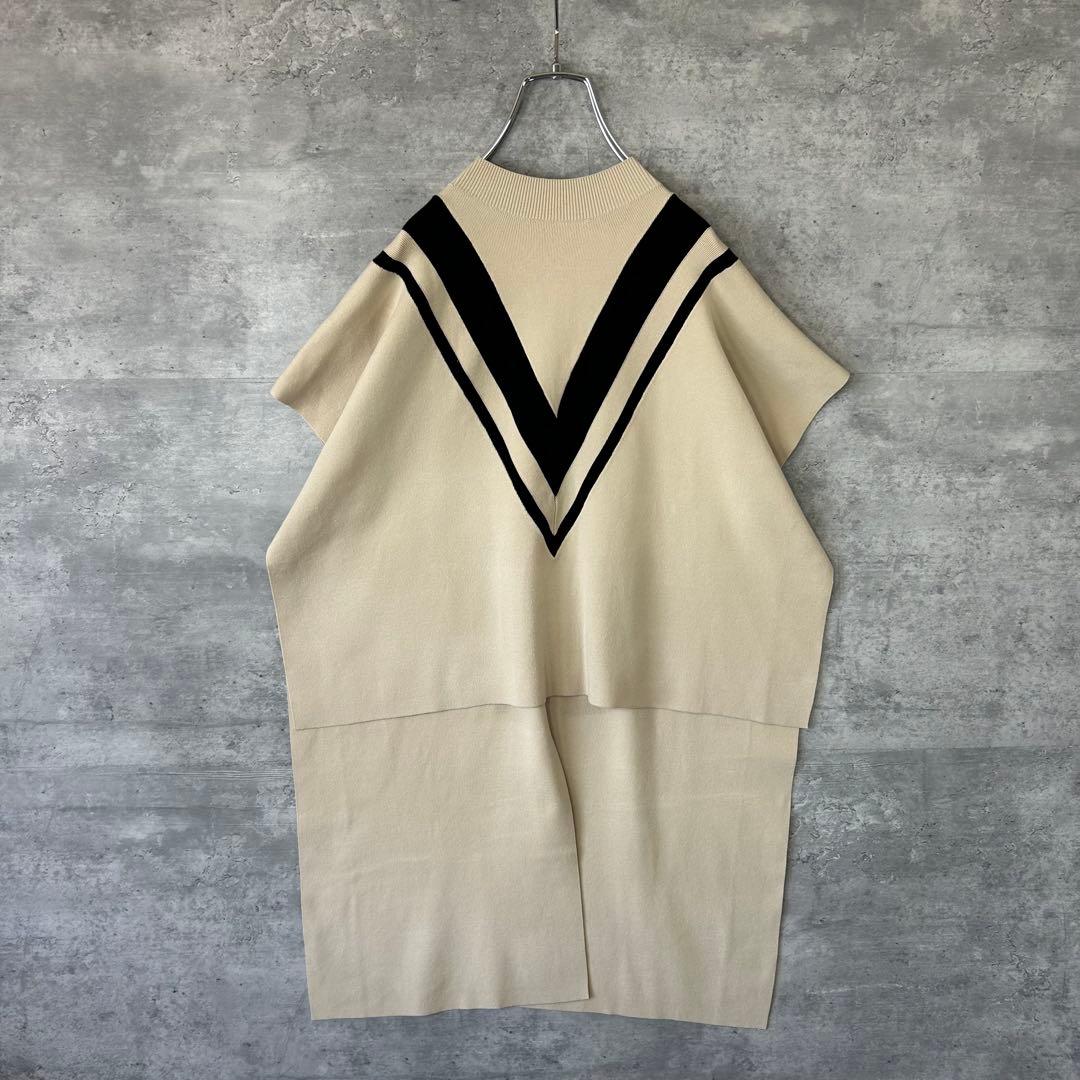 新品未使用　LE PHIL ルフィル　 ラインニットジレ　テールスリット