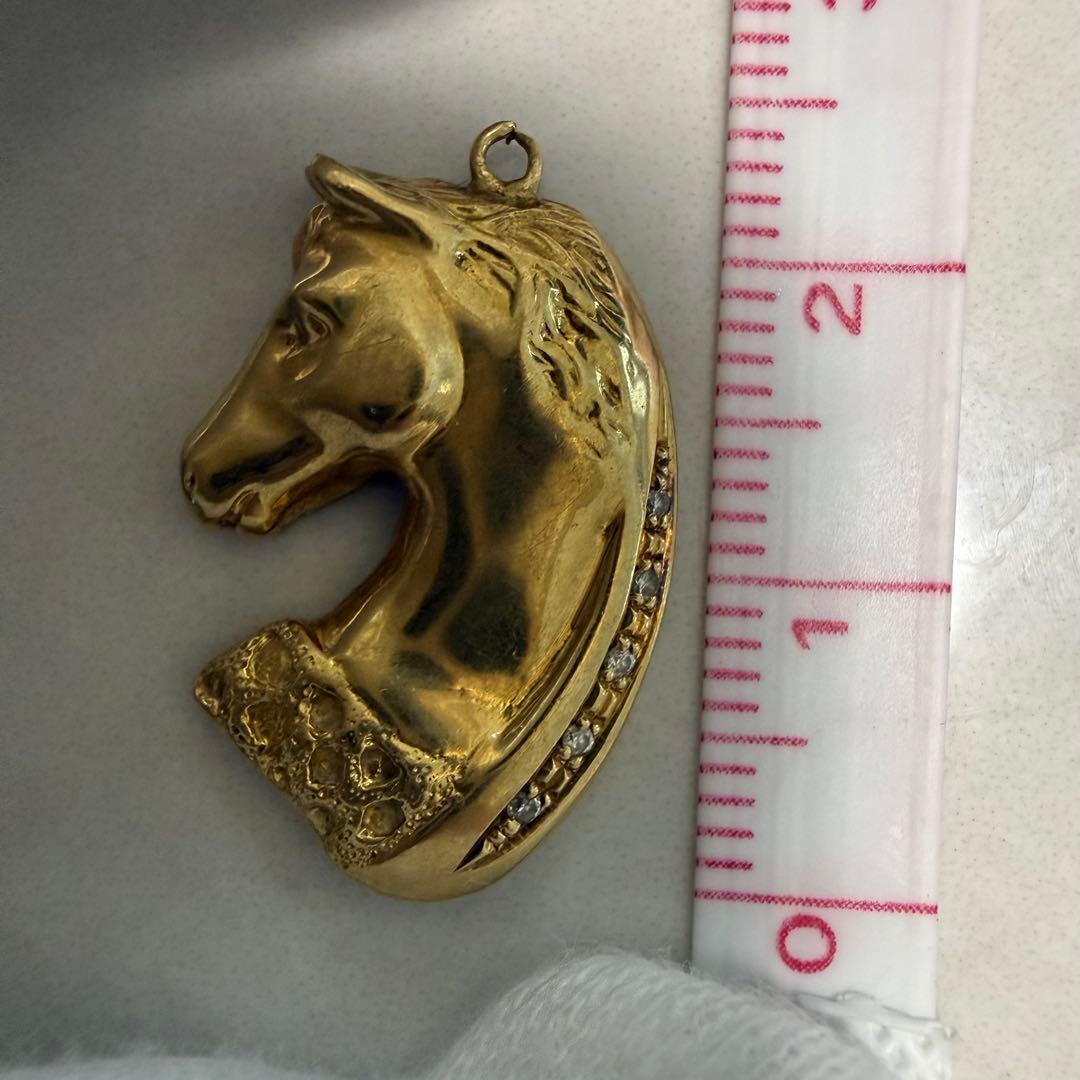 【資産価値】K18 馬 ペンダント 3.2g ダイヤ付 金高騰中 ホース 18金