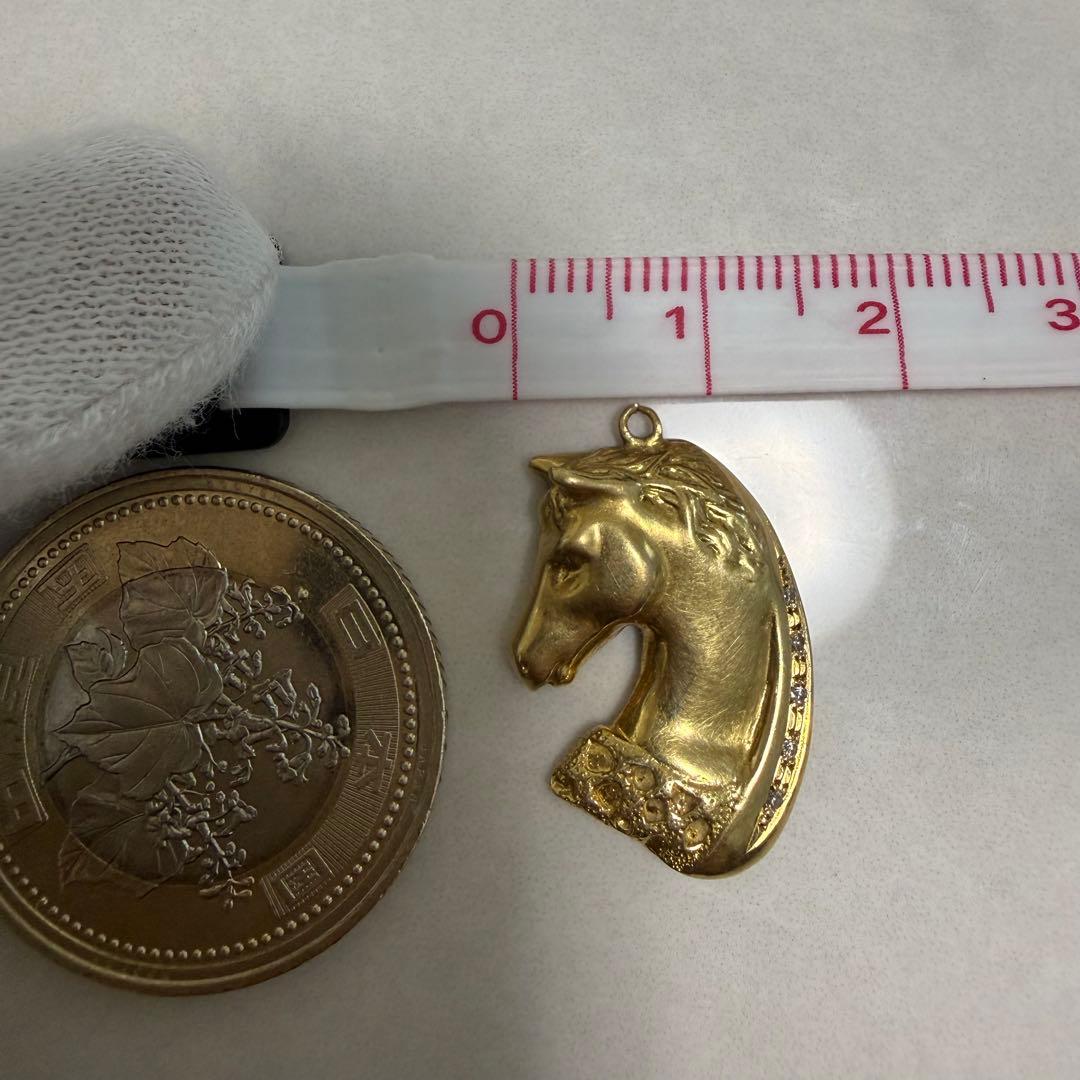 【資産価値】K18 馬 ペンダント 3.2g ダイヤ付 金高騰中 ホース 18金