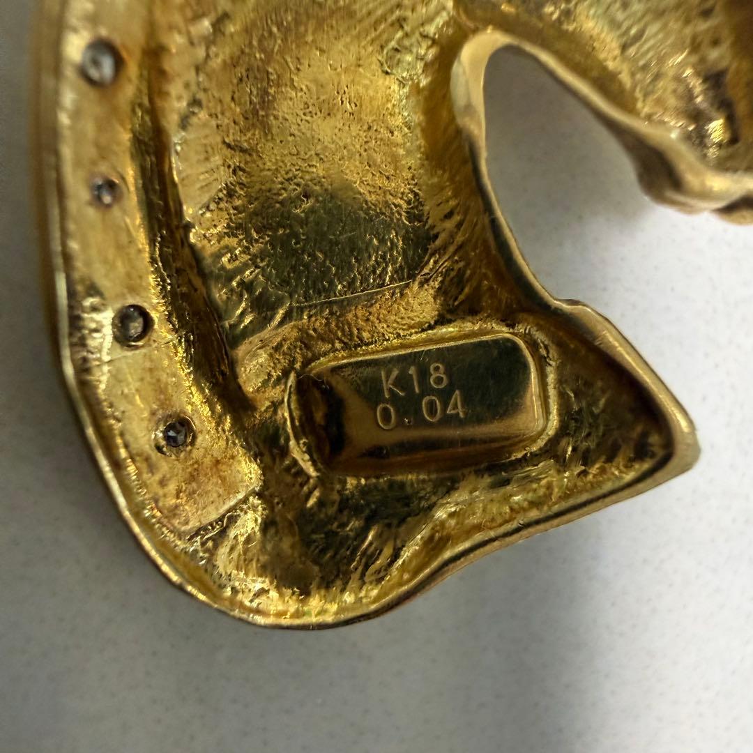 【資産価値】K18 馬 ペンダント 3.2g ダイヤ付 金高騰中 ホース 18金