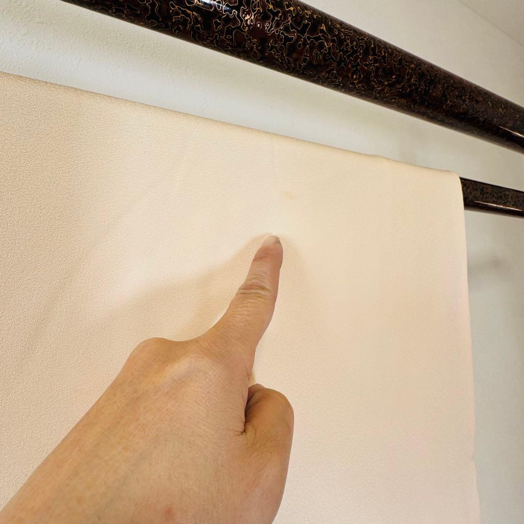 三松　超美品　正絹　袷　訪問着　着物　166裄67.5 桜色　トールサイズ