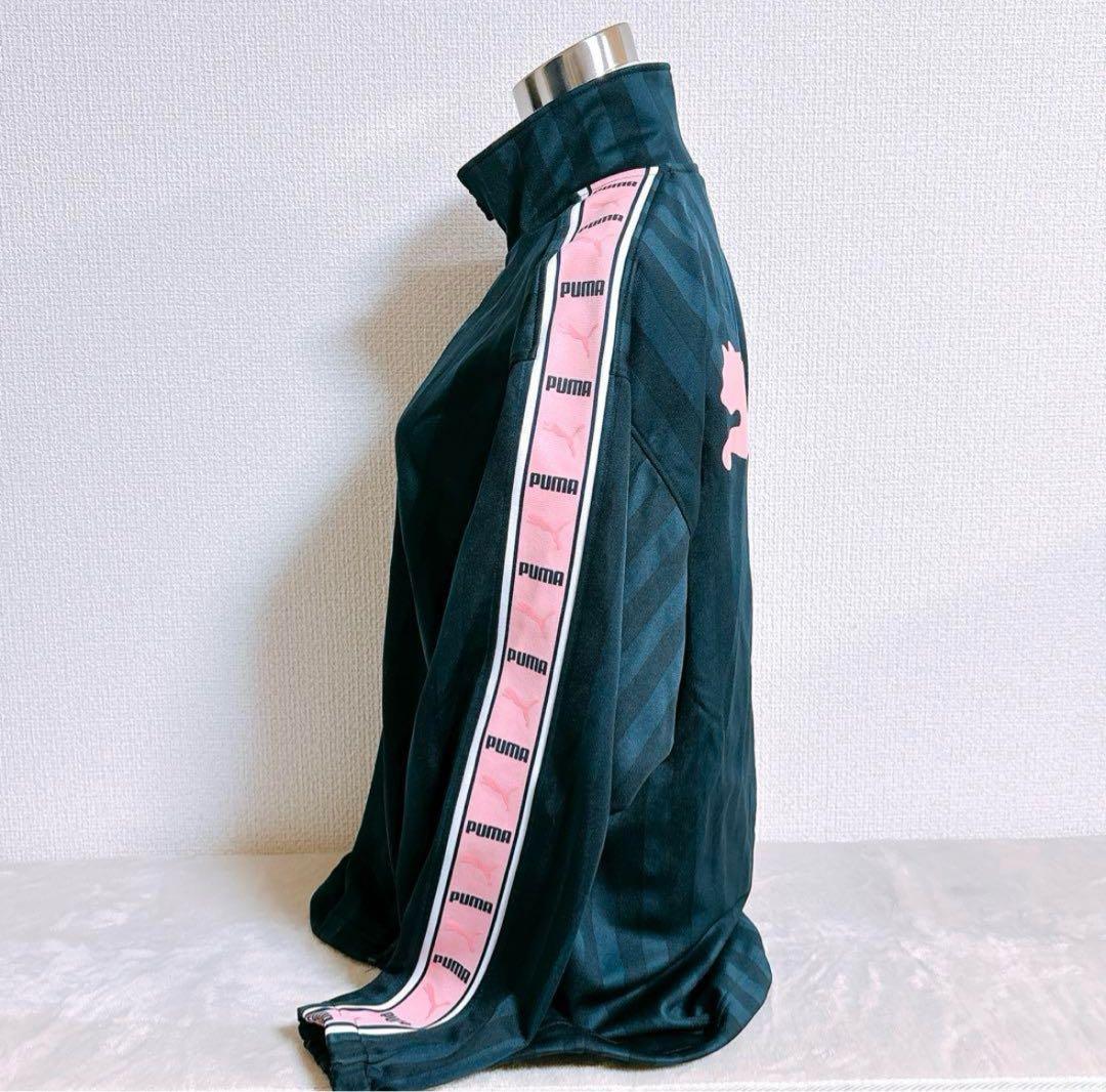 【PUMA】ジャージ　上下　スポーツウェア　ネイビー×ピンク　レディース L相当