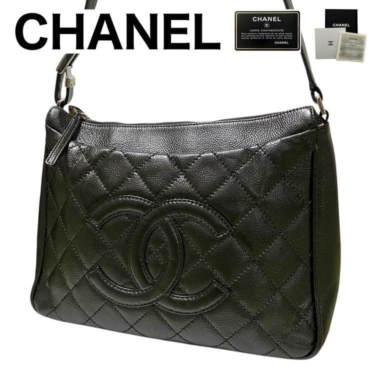 みーCHANEL マトラッセ キャビアスキン ショルダーバッグ シール