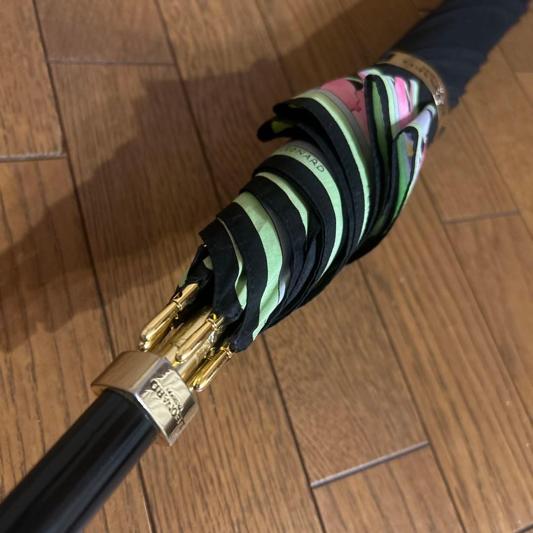 REONARD レオナール　花柄　文字ロゴいり　晴雨兼用長傘　かさ