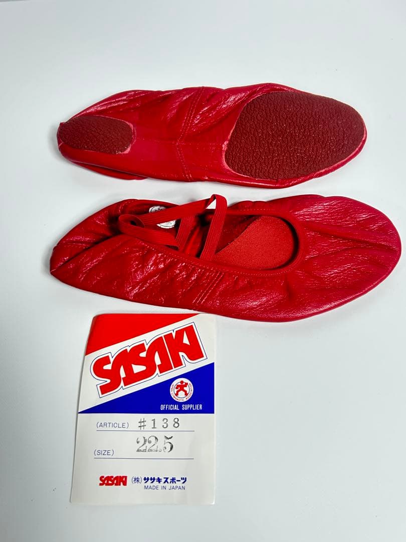 ササキスポーツ 22.5 ダンスシューズ 赤 牛皮 未使用