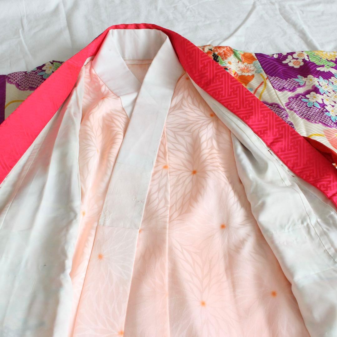 七五三 7歳 女の子 子供 正絹 着物 帯 セット